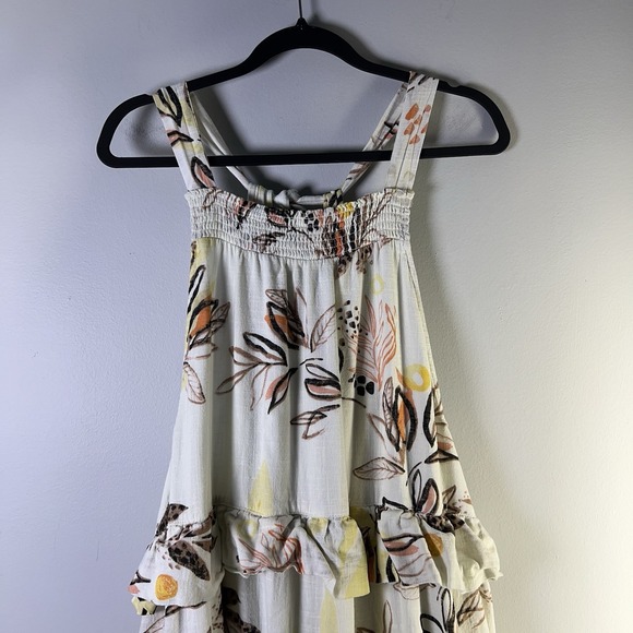 Free People Size Medium Anita High Low Maxi Dress Boho Festival Ruffle Tiered - Picture 3 of 13